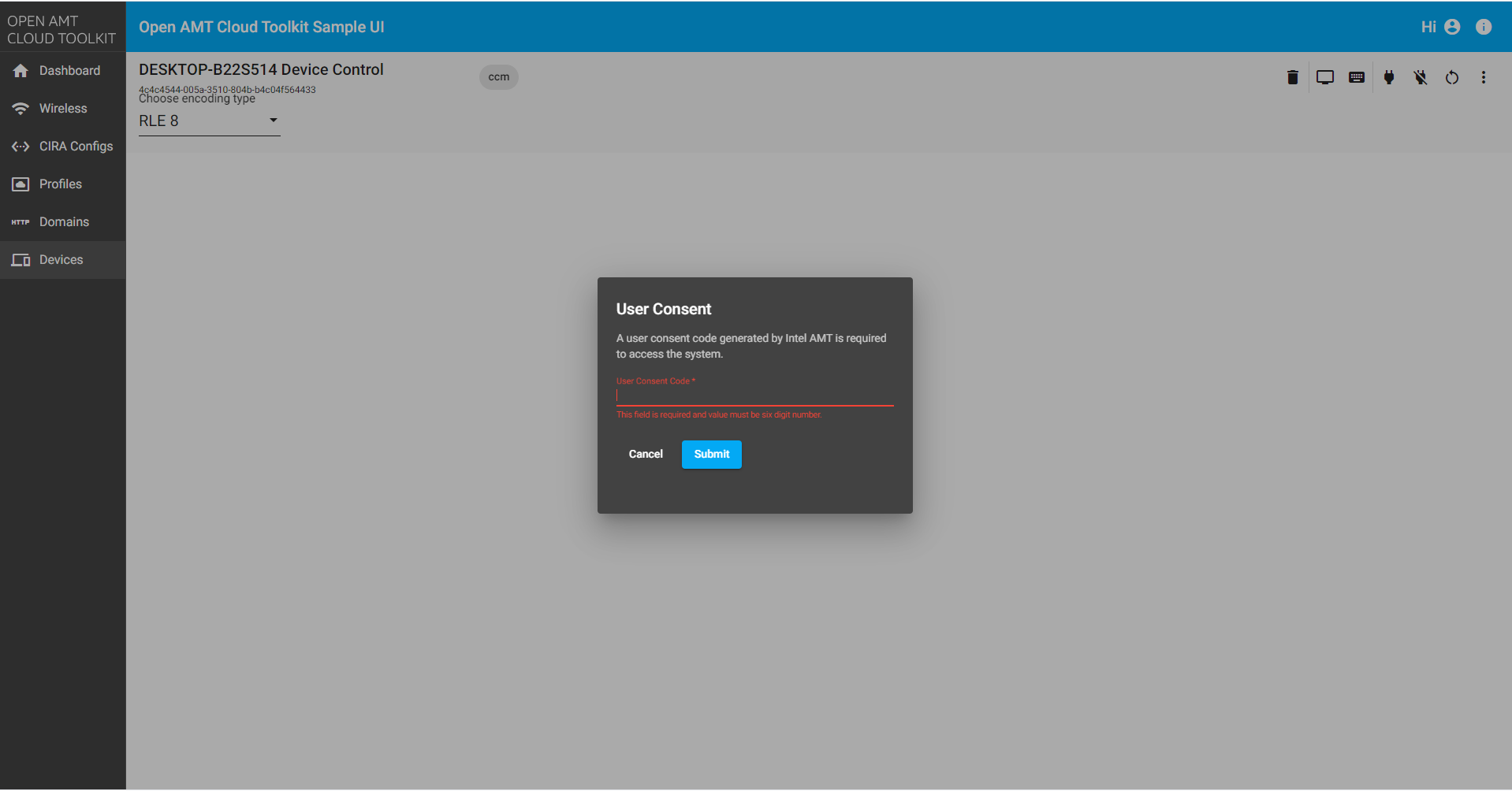 Manage AMT Device - Open Active Management Technology Cloud Toolkit