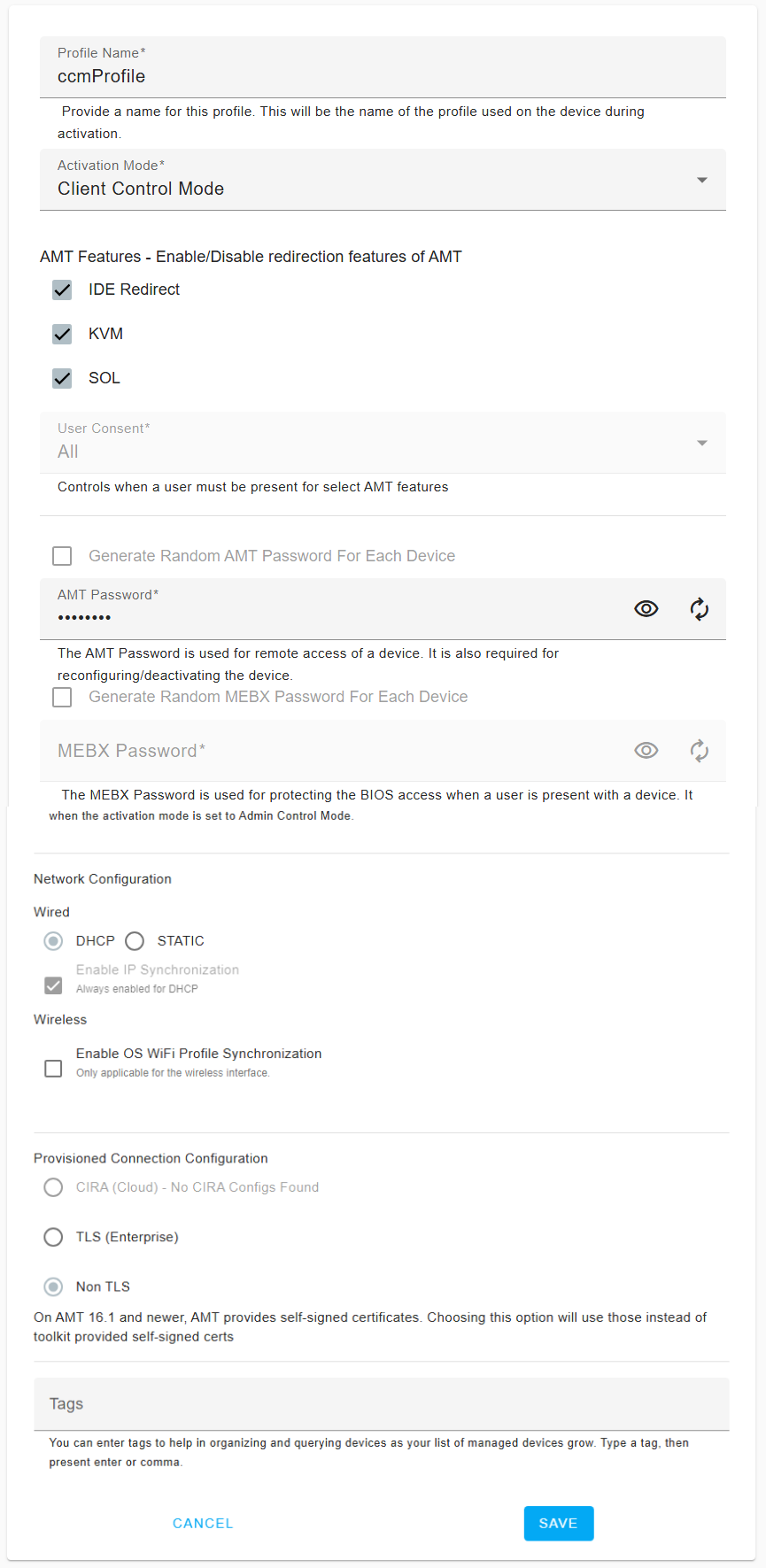 CCM Activation - Device Management Cloud Toolkit