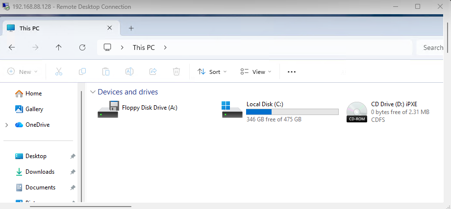Figure 6: Mounted drive on remote device