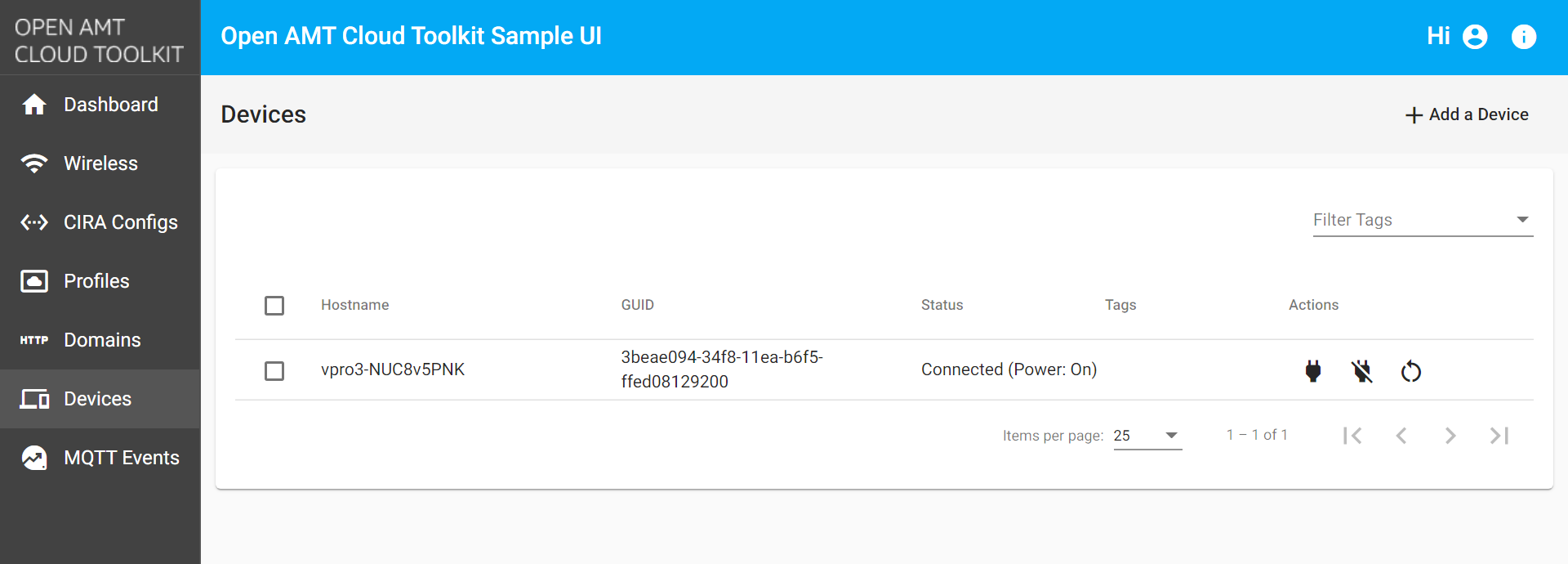 Manage AMT Device - Open Active Management Technology Cloud Toolkit